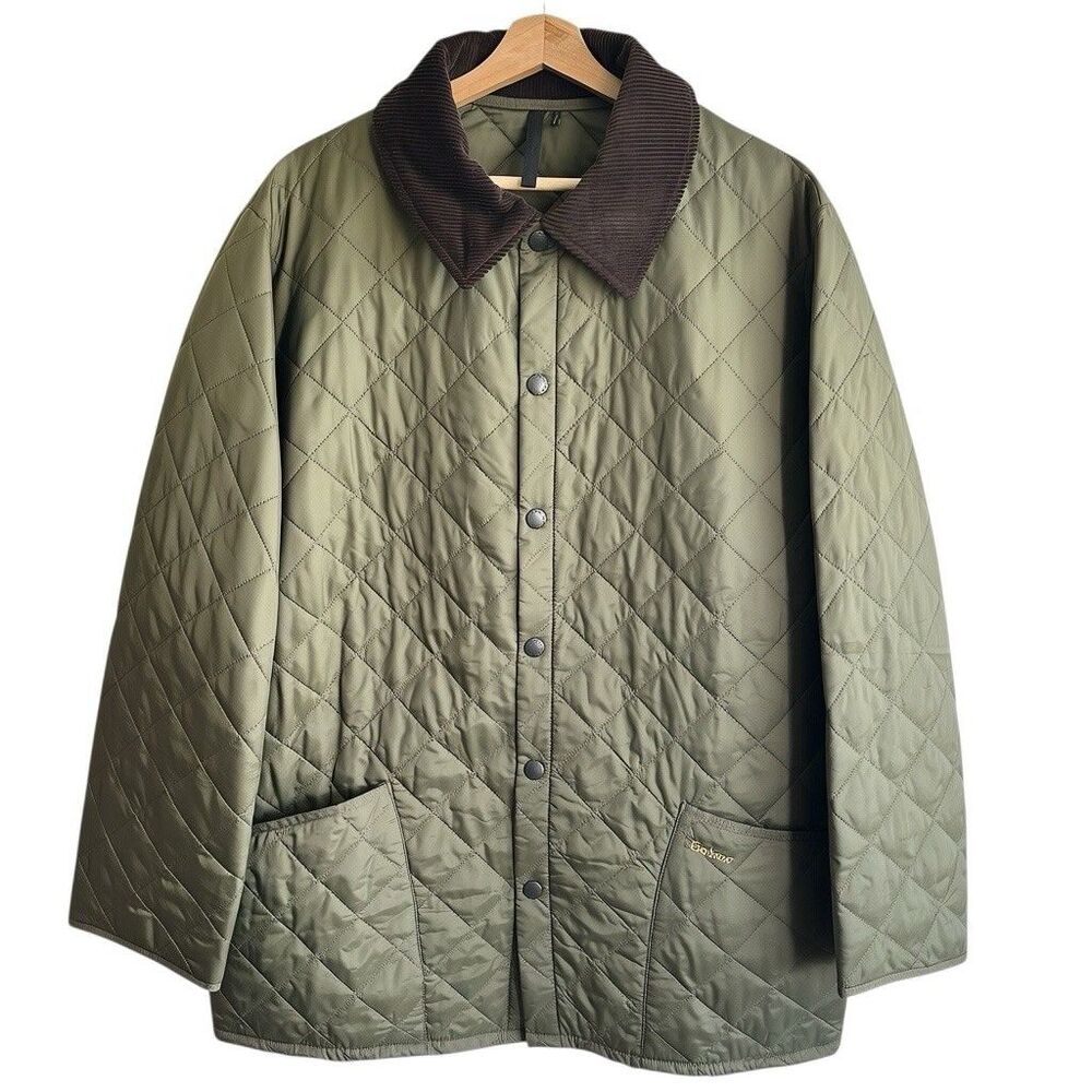 Barbour Heritage Liddesdale Diamond Quilted Jacket XL Men’s Olive Green Coat